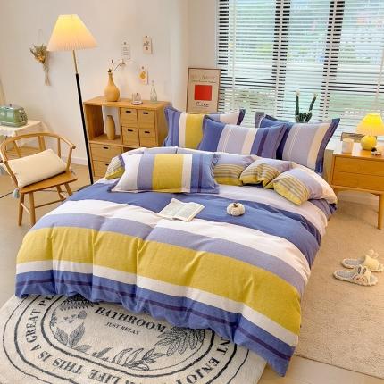 91家纺网 家纺一手货源 找家纺 芃成 2022新款全棉磨毛被套 简约风尚