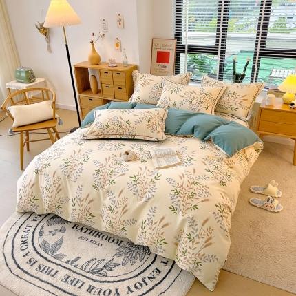 91家纺网 家纺一手货源 找家纺 芃成 2022新款全棉磨毛被套 如梦花季