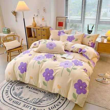 芃成 2022新款全棉磨毛被套 爱在花海 紫