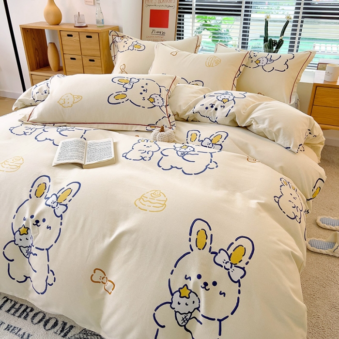 91家纺网 家纺一手货源 找家纺 芃成 2022新款全棉磨毛被套 乖乖兔