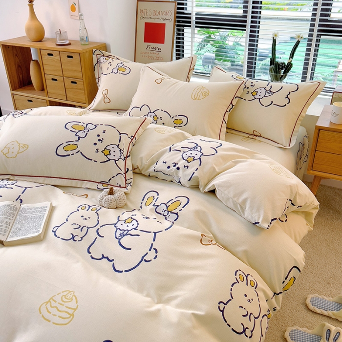 91家纺网 家纺一手货源 找家纺 芃成 2022新款全棉磨毛被套 乖乖兔