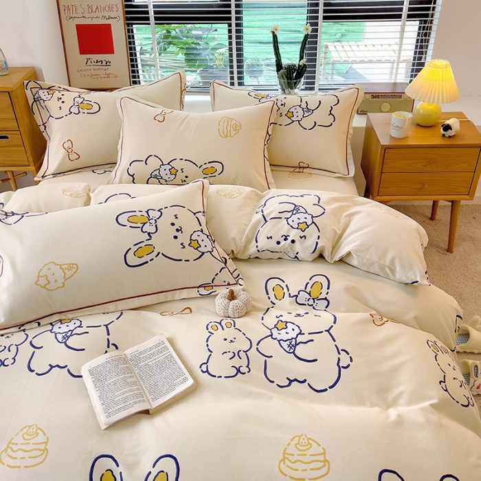 91家纺网 家纺一手货源 找家纺 芃成 2022新款全棉磨毛被套 乖乖兔