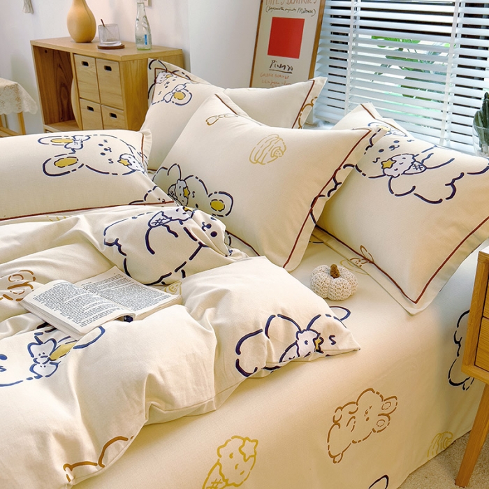 91家纺网 家纺一手货源 找家纺 芃成 2022新款全棉磨毛被套 乖乖兔