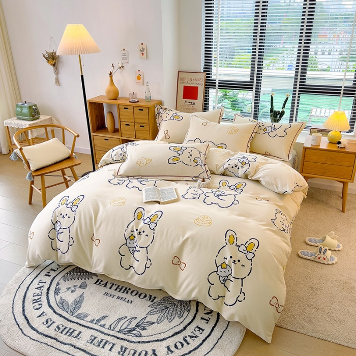 91家纺网 家纺一手货源 找家纺 芃成 2022新款全棉磨毛被套 乖乖兔