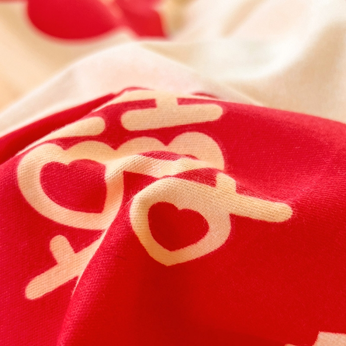 91家纺网 家纺一手货源 找家纺 芃成 2022新款全棉磨毛被套 红双喜