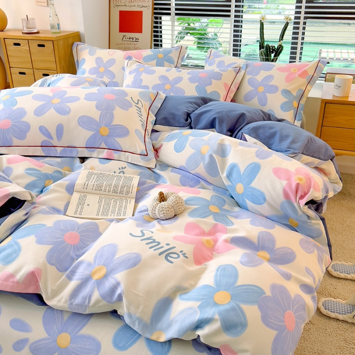 91家纺网 家纺一手货源 找家纺 芃成 2022新款全棉磨毛被套 花季