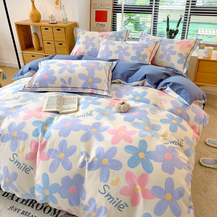 91家纺网 家纺一手货源 找家纺 芃成 2022新款全棉磨毛被套 花季