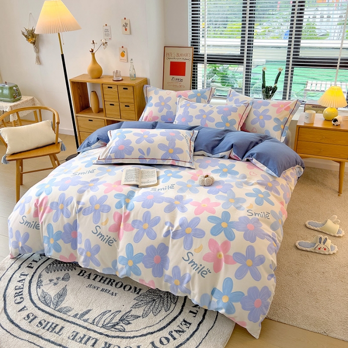 91家纺网 家纺一手货源 找家纺 芃成 2022新款全棉磨毛被套 花季