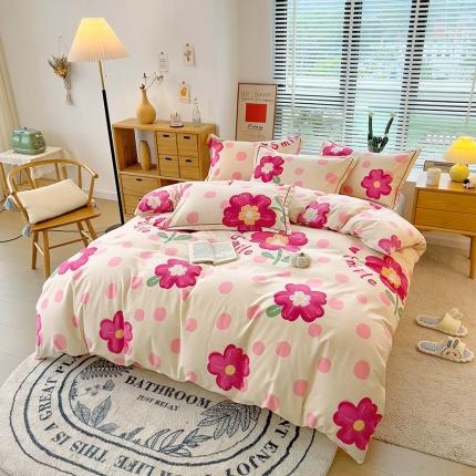 芃成 2022新款全棉磨毛被套 流星花园 粉