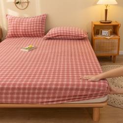 91家纺网 家纺一手货源 找家纺 春寻家纺 2022新款加厚牛奶绒床笠 豆沙格,豆沙格