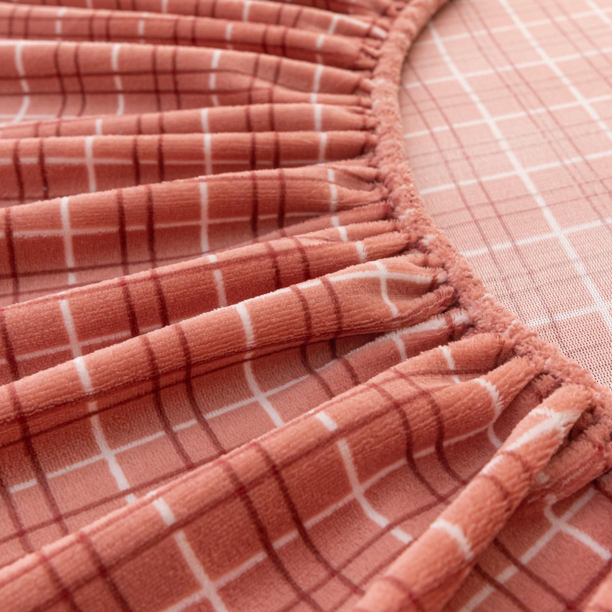 91家纺网 家纺一手货源 找家纺 春寻家纺 2022新款加厚牛奶绒床笠 豆沙格