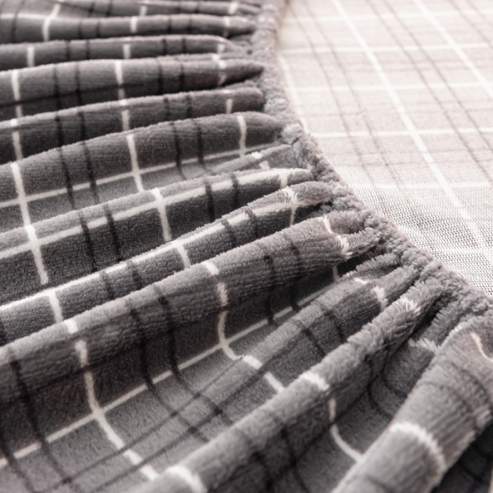 91家纺网 家纺一手货源 找家纺 春寻家纺 2022新款加厚牛奶绒床笠 深灰格