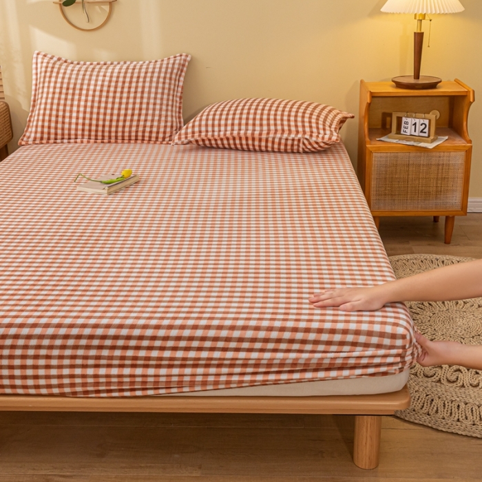 91家纺网 家纺一手货源 找家纺 春寻家纺 2022新款加厚牛奶绒床笠 玉小格