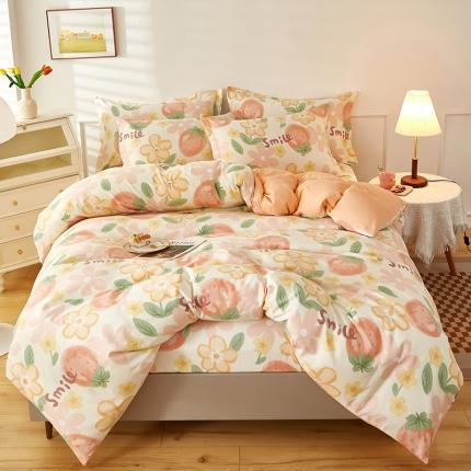 91家纺网 家纺一手货源 找家纺 （总1）安逸家纺 12868 新款全棉床笠四件套床罩学生纯棉床笠款三件套