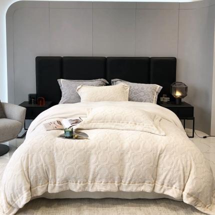 91家纺网 家纺一手货源 找家纺 （总）太古汇 2022新款雕花牛奶绒四件套-coco系列