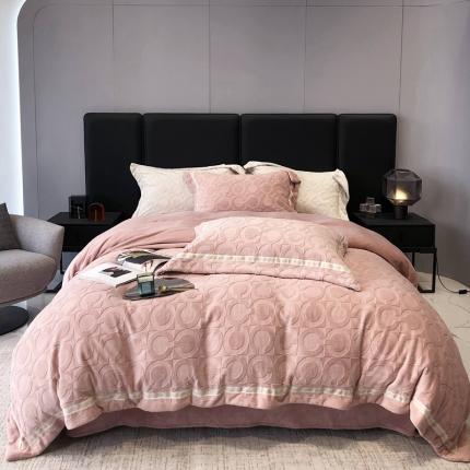 91家纺网 家纺一手货源 找家纺 （总）太古汇 2022新款雕花牛奶绒四件套-coco系列