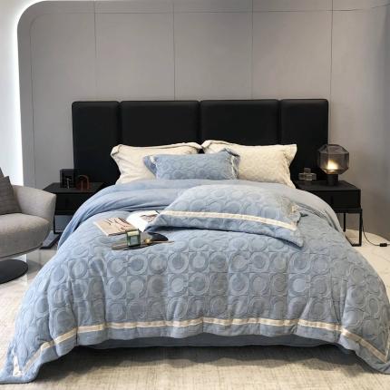 91家纺网 家纺一手货源 找家纺 （总）太古汇 2022新款雕花牛奶绒四件套-coco系列