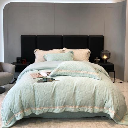 91家纺网 家纺一手货源 找家纺 （总）太古汇 2022新款雕花牛奶绒四件套-coco系列