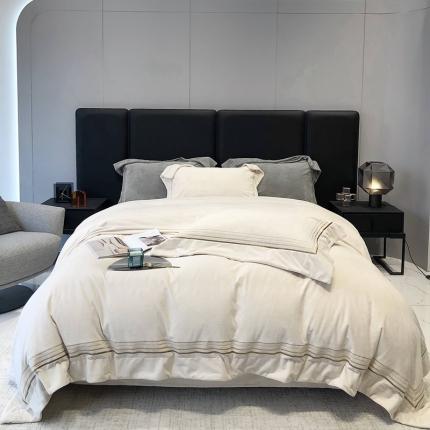 91家纺网 家纺一手货源 找家纺 太古汇 2022新款婴儿绒绣花四件套-米兰系列 米兰-幻晨白