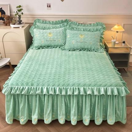 91家纺网 家纺一手货源 找家纺 (总) 宜凡家纺 2022新款A类婴儿绒床裙星悦系列三件套