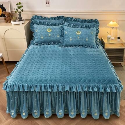 91家纺网 家纺一手货源 找家纺 (总) 宜凡家纺 2022新款A类婴儿绒床裙星悦系列三件套