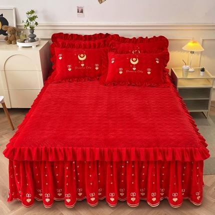 91家纺网 家纺一手货源 找家纺 (总) 宜凡家纺 2022新款A类婴儿绒床裙星悦系列三件套