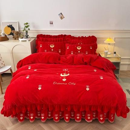 91家纺网 家纺一手货源 找家纺 (总) 宜凡家纺 2022新款A类婴儿绒床裙星悦系列四件套