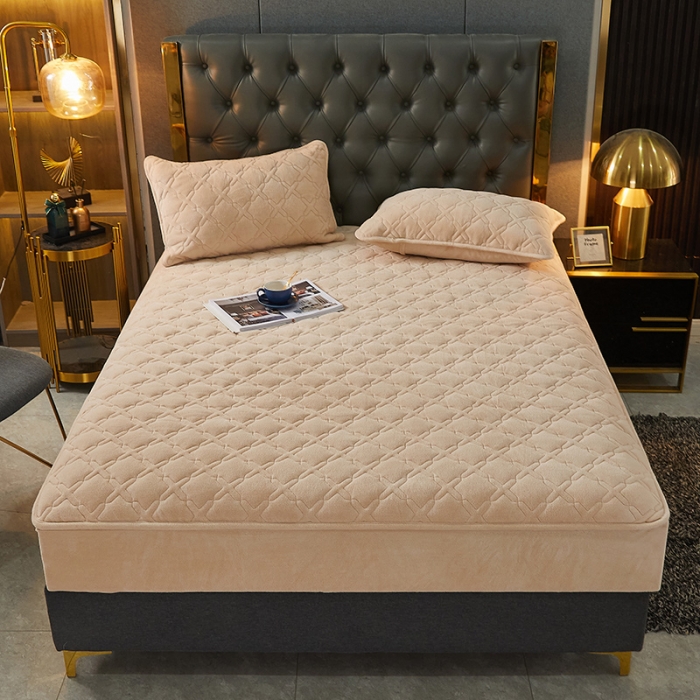 91家纺网 家纺一手货源 找家纺 （总）纤雅床笠 2024新款230g牛奶绒大豆夹棉床笠