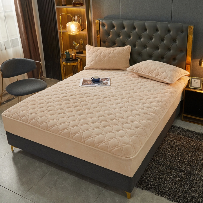 91家纺网 家纺一手货源 找家纺 （总）纤雅床笠 2024新款230g牛奶绒大豆夹棉床笠