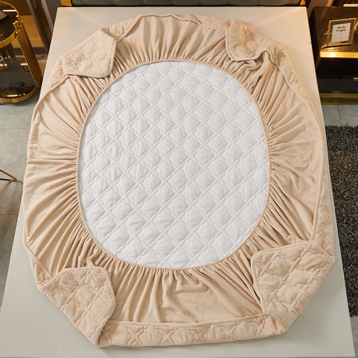 91家纺网 家纺一手货源 找家纺 （总）纤雅床笠 2024新款230g牛奶绒大豆夹棉床笠