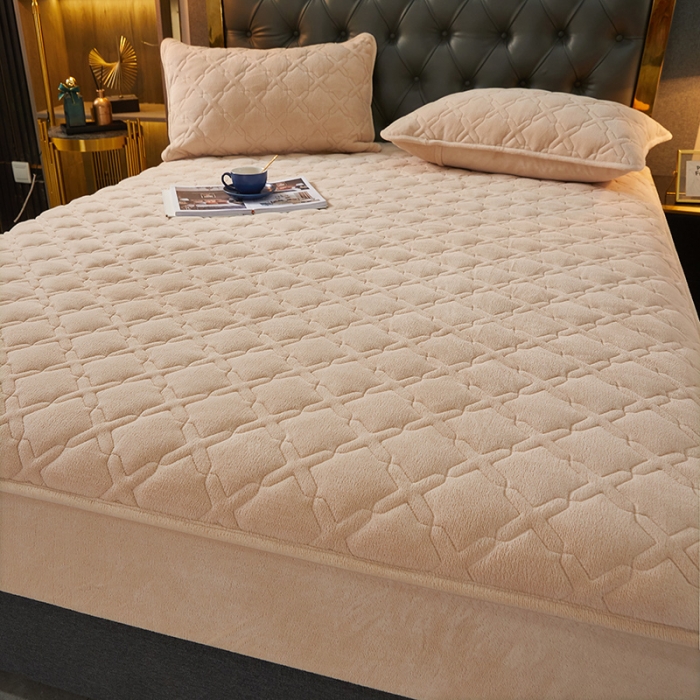 91家纺网 家纺一手货源 找家纺 （总）纤雅床笠 2024新款230g牛奶绒大豆夹棉床笠