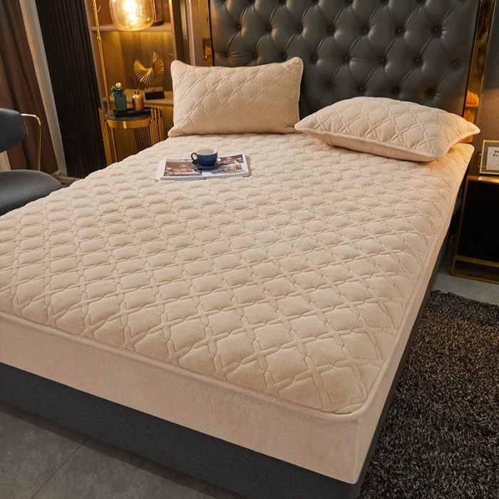 91家纺网 家纺一手货源 找家纺 （总）纤雅床笠 2024新款230g牛奶绒大豆夹棉床笠