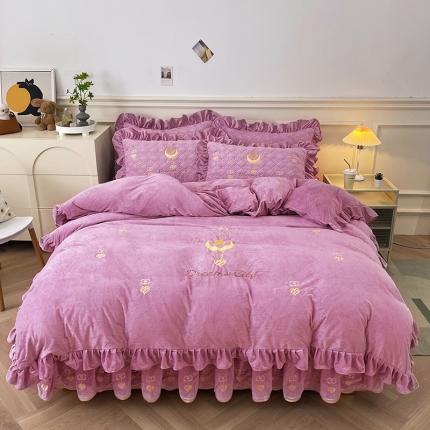 91家纺网 家纺一手货源 找家纺 (总) 宜凡家纺 2022新款A类婴儿绒床裙星悦系列四件套