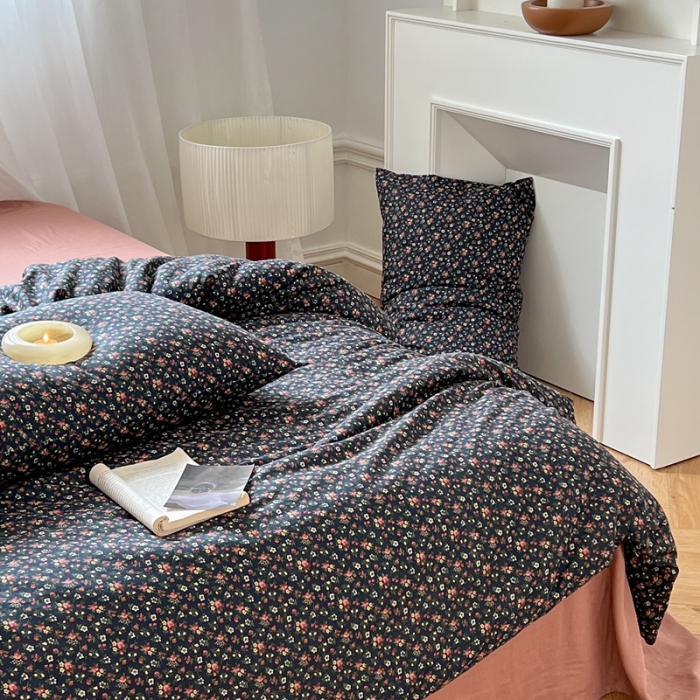 91家纺网 家纺一手货源 找家纺 黛馨 2025新款A类小清新双层纱四件套（实拍）傲蘭