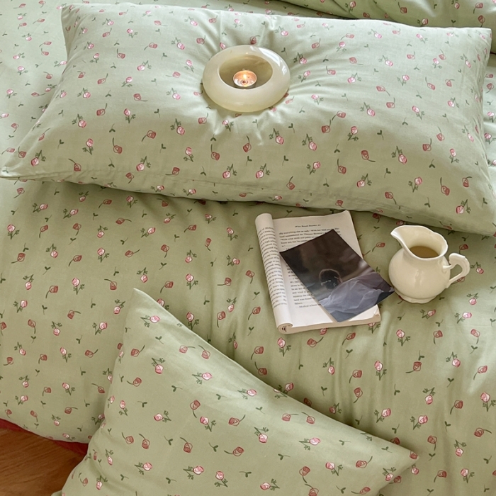 91家纺网 家纺一手货源 找家纺 黛馨 2025新款A类小清新双层纱四件套（实拍）洛漓