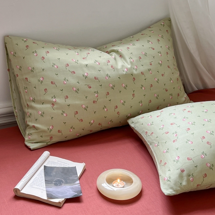 91家纺网 家纺一手货源 找家纺 黛馨 2025新款A类小清新双层纱四件套（实拍）洛漓