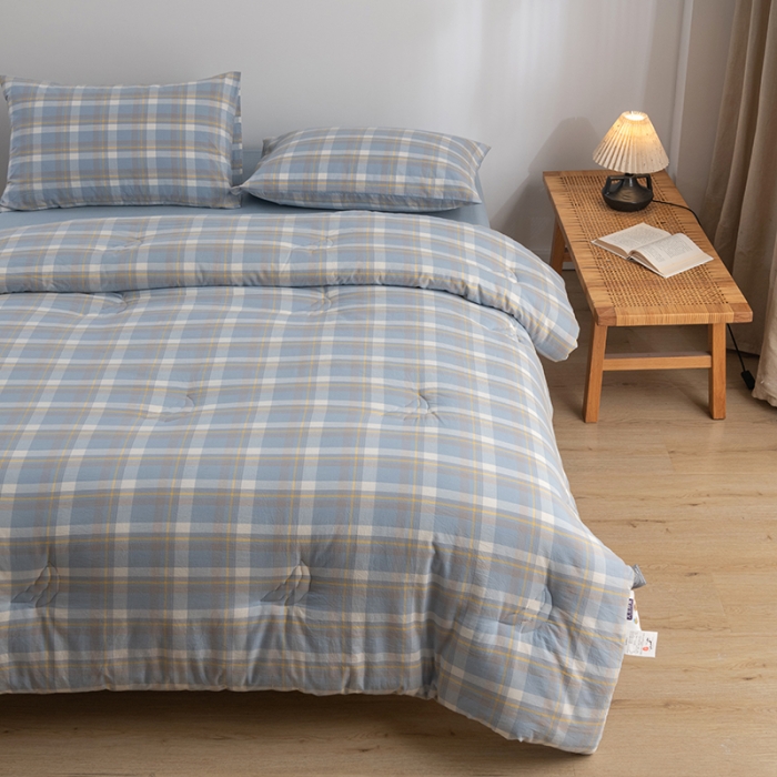 91家纺网 家纺一手货源 找家纺 (总)久典家居 2022新款A类色织水洗棉大豆春秋被冬被被芯