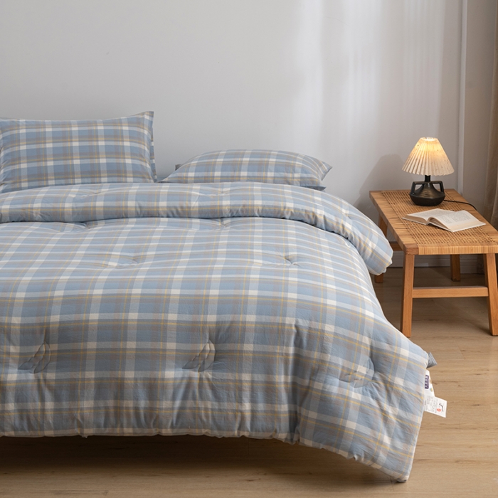 91家纺网 家纺一手货源 找家纺 (总)久典家居 2022新款A类色织水洗棉大豆春秋被冬被被芯