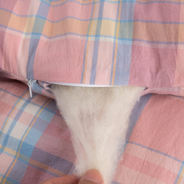 91家纺网 家纺一手货源 找家纺 久典家居 2022新款A类色织水洗棉大豆春秋被冬被被芯 昭华粉