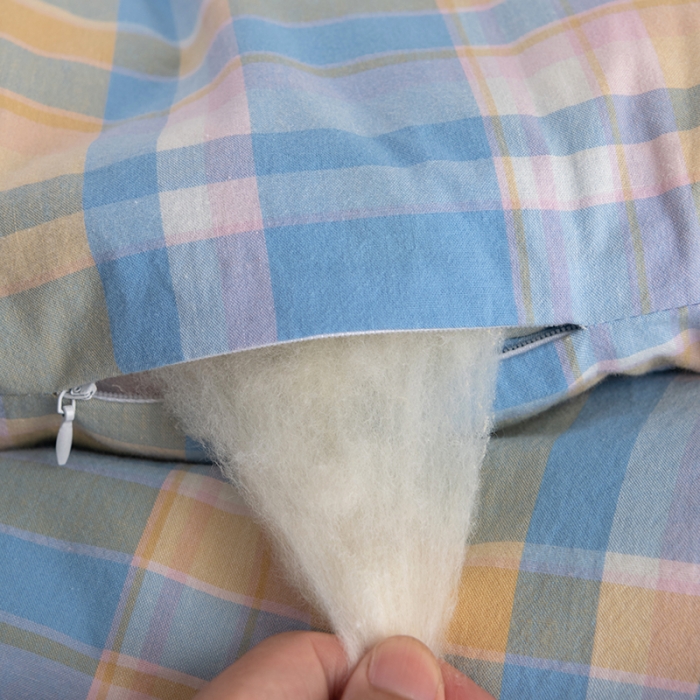 91家纺网 家纺一手货源 找家纺 久典家居 2022新款A类色织水洗棉大豆春秋被冬被被芯 昭华蓝