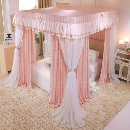 91家纺网 家纺一手货源 找家纺 （总）艾晶美 2022新款双杆双层奶油风床幔蚊帐