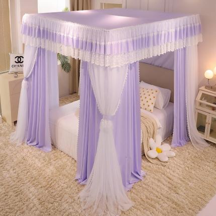 91家纺网 家纺一手货源 找家纺 （总）艾晶美 2022新款双杆双层奶油风床幔蚊帐