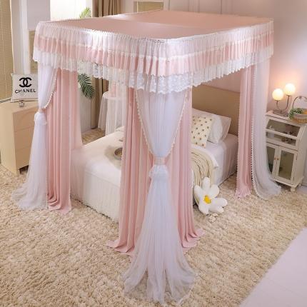 91家纺网 家纺一手货源 找家纺 （总）艾晶美 2022新款双杆双层奶油风床幔蚊帐