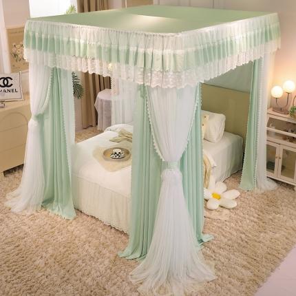 91家纺网 家纺一手货源 找家纺 （总）艾晶美 2022新款双杆双层奶油风床幔蚊帐