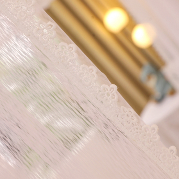 91家纺网 家纺一手货源 找家纺 艾晶美 2022新款双杆双层奶油风床幔蚊帐 奶油黄