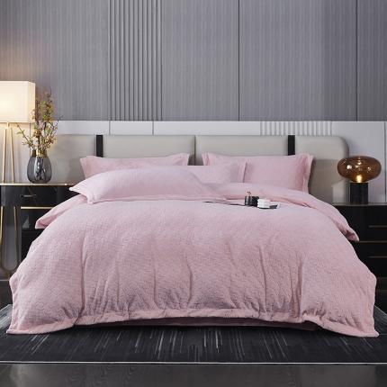 91家纺网 家纺一手货源 找家纺 （总）卡初 2022新款高克重牛奶绒浪花绒四件套