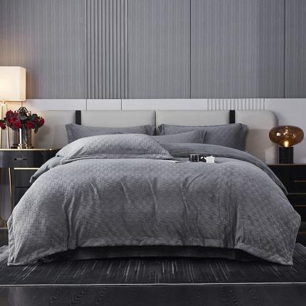 91家纺网 家纺一手货源 找家纺 （总）卡初 2022新款高克重牛奶绒浪花绒四件套