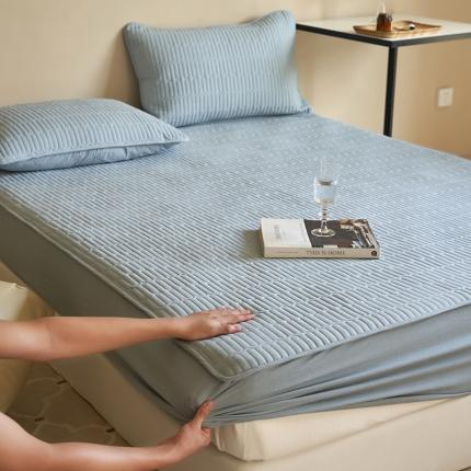 91家纺网 家纺一手货源 找家纺 总酒店酒店宾馆民宿布草套件纯棉A类纯色色织大豆纤维水洗棉夹棉单床笠