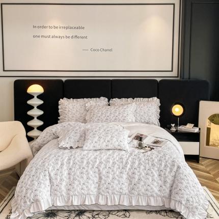 91家纺网 家纺一手货源 找家纺 漫调2022新款貂毛绒床盖四件套 轻奢 貂毛绒