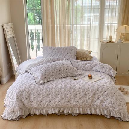 漫调2022新款貂毛绒床盖四件套 法式 貂毛绒